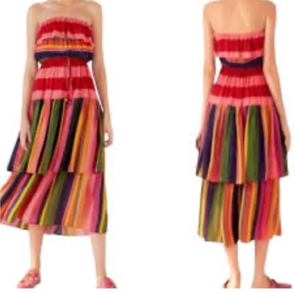 Farm rio striped midi dress size small - Picture 2 of 5